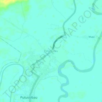 Carte topographique Pala Pulau, altitude, relief