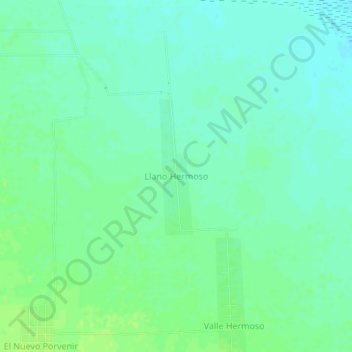 Carte topographique Llano Hermoso, altitude, relief