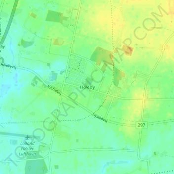Carte topographique Holeby, altitude, relief