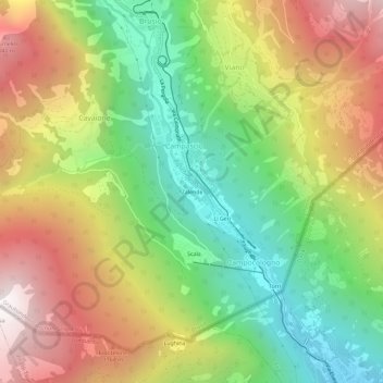 Carte topographique Zalende, altitude, relief