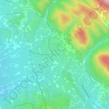 Carte topographique Novézan, altitude, relief
