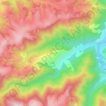 Carte topographique Mărtinie, altitude, relief