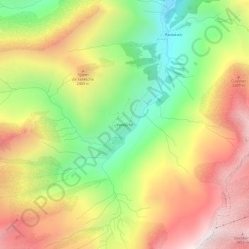 Carte topographique Vanescha, altitude, relief
