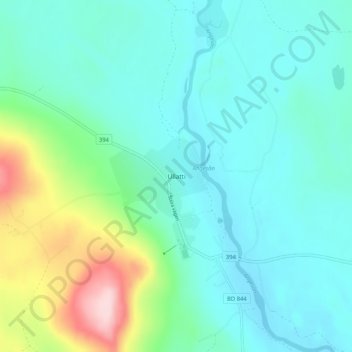 Carte topographique Ullatti, altitude, relief