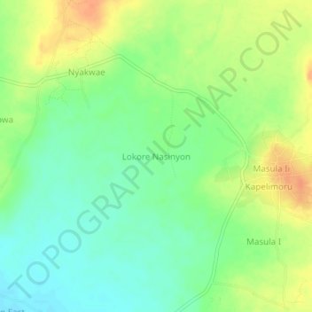 Carte topographique Lokore Nasinyon, altitude, relief