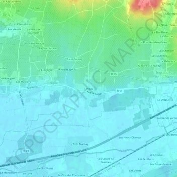 Carte topographique Lossay, altitude, relief