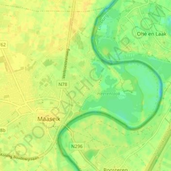 Carte topographique Aldeneik, altitude, relief
