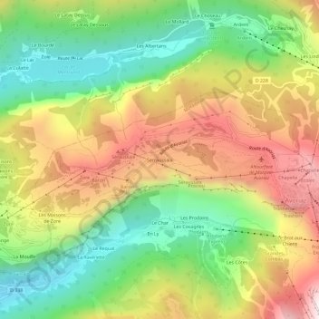 Carte topographique Serraussaix, altitude, relief