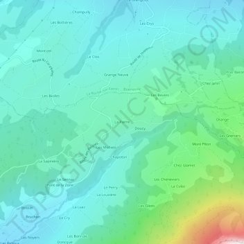 Carte topographique La Pierre, altitude, relief