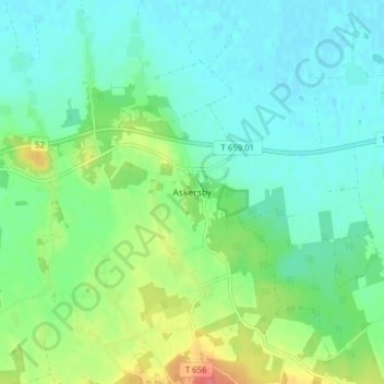 Carte topographique Askersby, altitude, relief