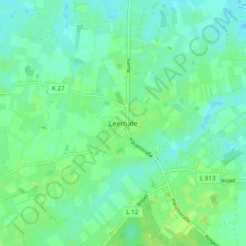 Carte topographique Leerhafe, altitude, relief