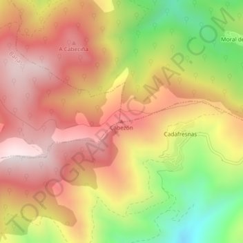 Carte topographique Cabezón, altitude, relief