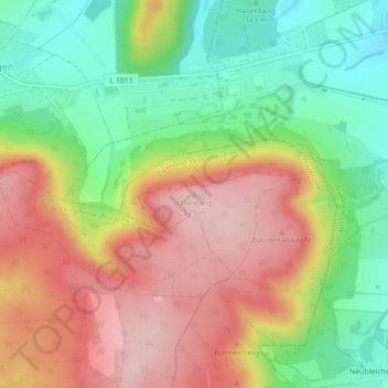 Carte topographique Ohmberg, altitude, relief