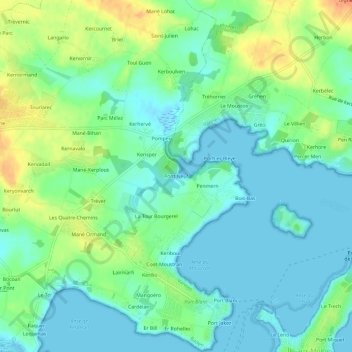 Carte topographique Pont Neuf, altitude, relief