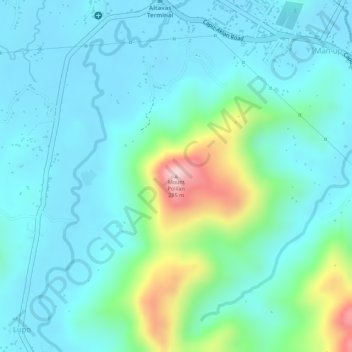 Carte topographique Mount Polilan, altitude, relief