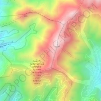 Carte topographique El Triangulo, altitude, relief