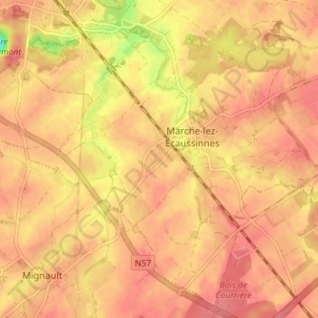 Carte topographique Cité Pro-Déo, altitude, relief