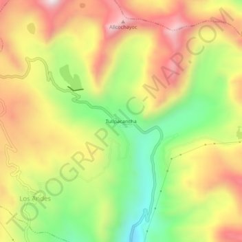 Carte topographique Tullpacancha, altitude, relief
