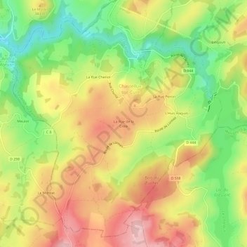 Carte topographique La Rue de la Croix, altitude, relief