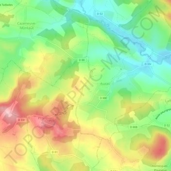 Carte topographique Carret, altitude, relief