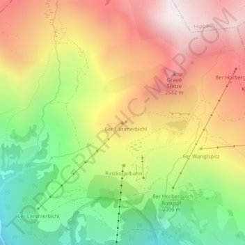 Carte topographique Lämmerbichl, altitude, relief