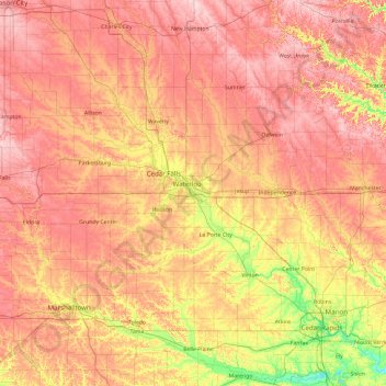 Carte topographique Black Hawk, altitude, relief