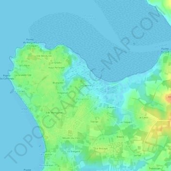 Carte topographique Le Lienne, altitude, relief