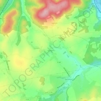 Carte topographique Guménil, altitude, relief