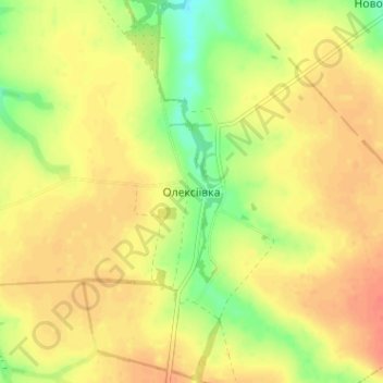 Carte topographique Oleksiivka, altitude, relief
