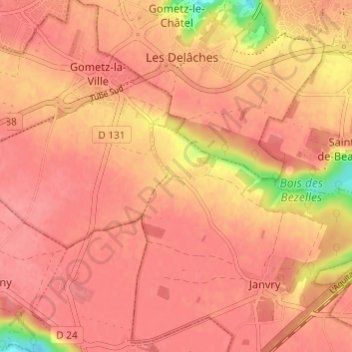 Carte topographique La Brosse, altitude, relief