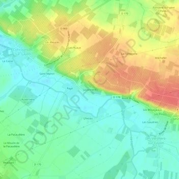 Carte topographique Savonnière, altitude, relief