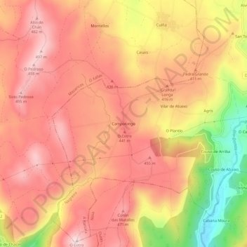 Carte topographique Campolongo, altitude, relief