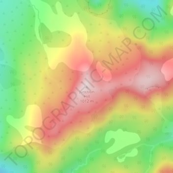 Carte topographique Junction Hill, altitude, relief