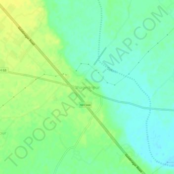 Carte topographique Bhagwānpur, altitude, relief