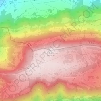 Carte topographique Mont Raimeux, altitude, relief
