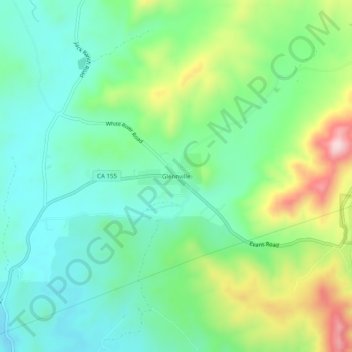 Carte topographique Glennville, altitude, relief