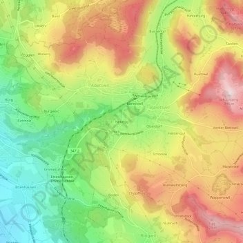 Carte topographique Neuegg, altitude, relief