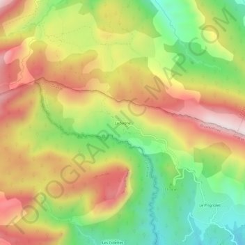Carte topographique La Sagne, altitude, relief