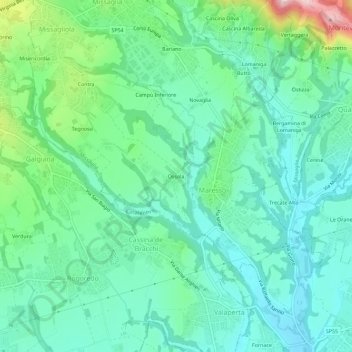 Carte topographique Ossola, altitude, relief