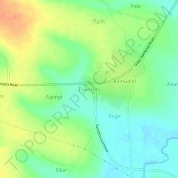 Carte topographique Township, altitude, relief