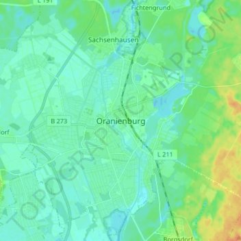 Carte topographique Oranienburg, altitude, relief