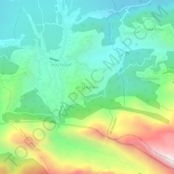 Carte topographique Ait El Kacem, altitude, relief