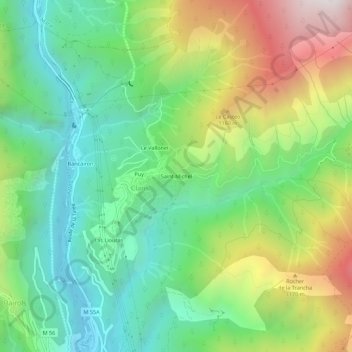 Carte topographique Saint-Michel, altitude, relief