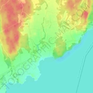 Carte topographique Gottbol, altitude, relief