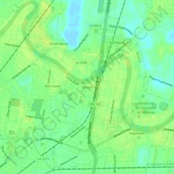 Carte topographique Breard, altitude, relief