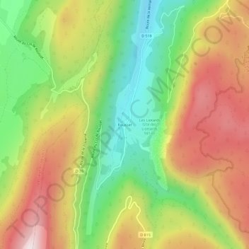 Carte topographique Rousset, altitude, relief