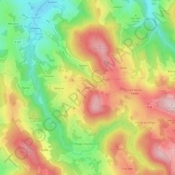 Carte topographique Gaille, altitude, relief