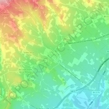 Carte topographique la Múnia, altitude, relief