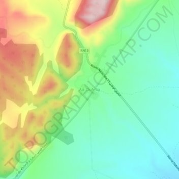 Carte topographique Ait-Oufella, altitude, relief
