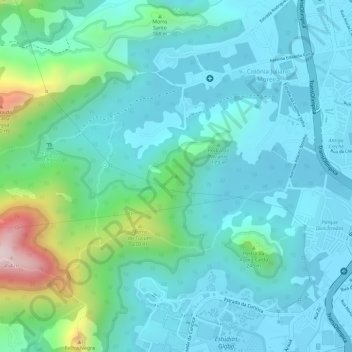 Carte topographique Pico do Urubu, altitude, relief